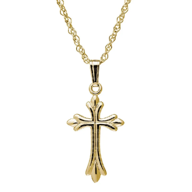 Half moon necklaces-14k Gold Cross Pendant Necklace