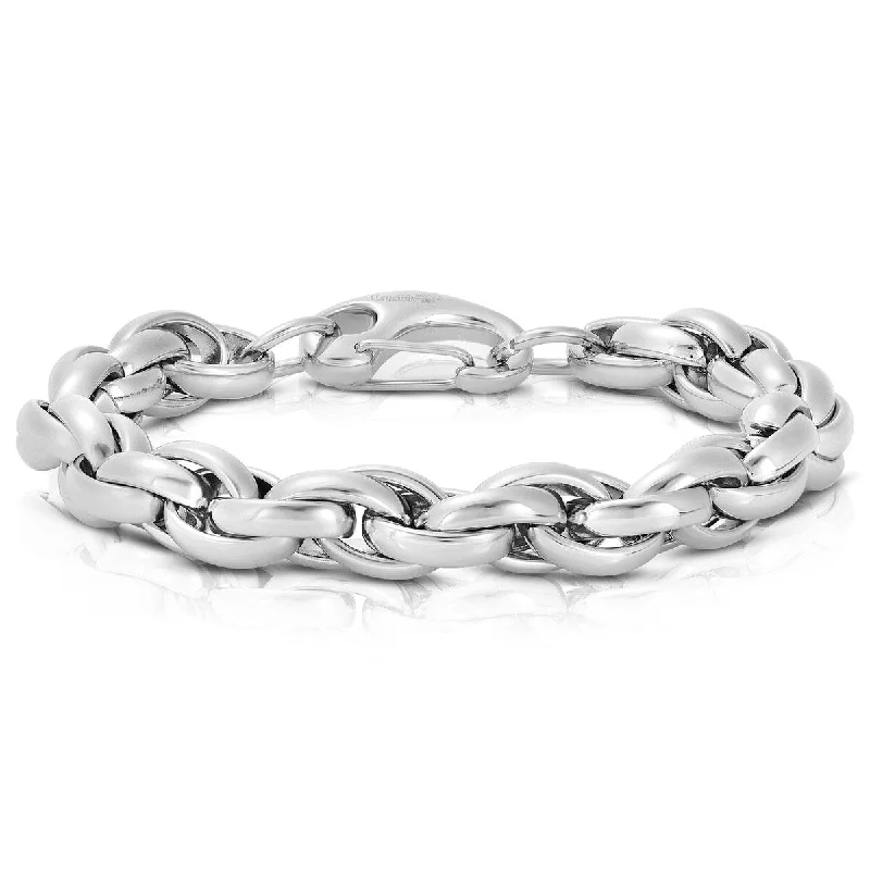 Baroque pearl bangles-Crucible Men's Rope Chain Stainless Steel Bracelet (11mm) - 8.5"