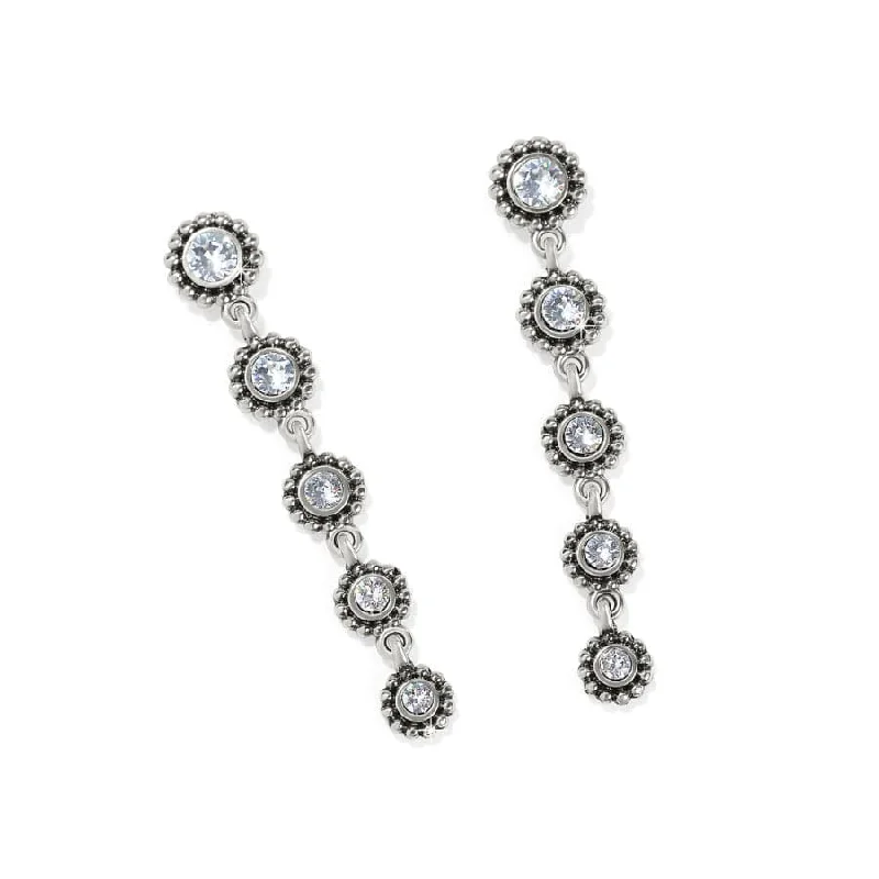 Baroque pearl earrings-Brighton | Twinkle Drops Silver Tone Crystal Post Drop Earrings