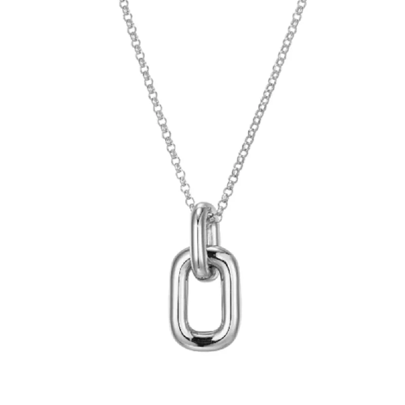 Thick bar necklaces-Elle "Simpatico" Square & Circle Link Pendant Necklace