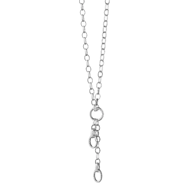 Coiled thread necklaces-34" "Design Your Own" Large Link Sterling Silver Charm Chain Necklace, 2 Charm Stations