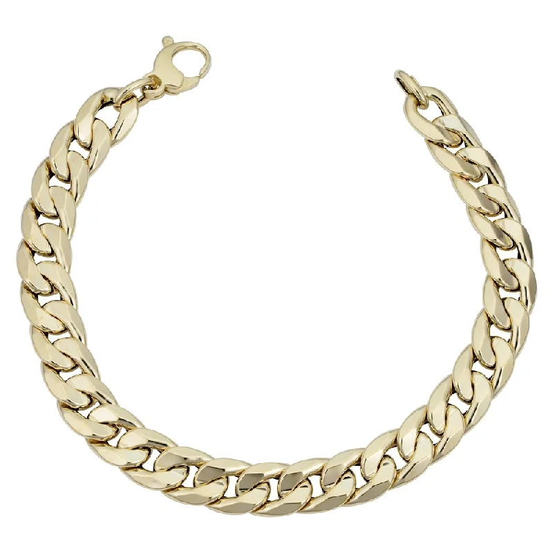 Glossy silver bangles-Fremada Italian 14k Yellow Gold 9.4 millimeters Cuban Curb Link Bracelet (8.5 inches)