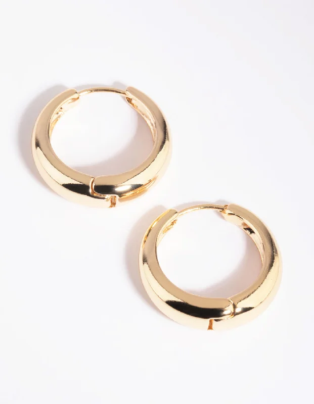 Topaz earrings-Gold Huggie Hoop Earrings