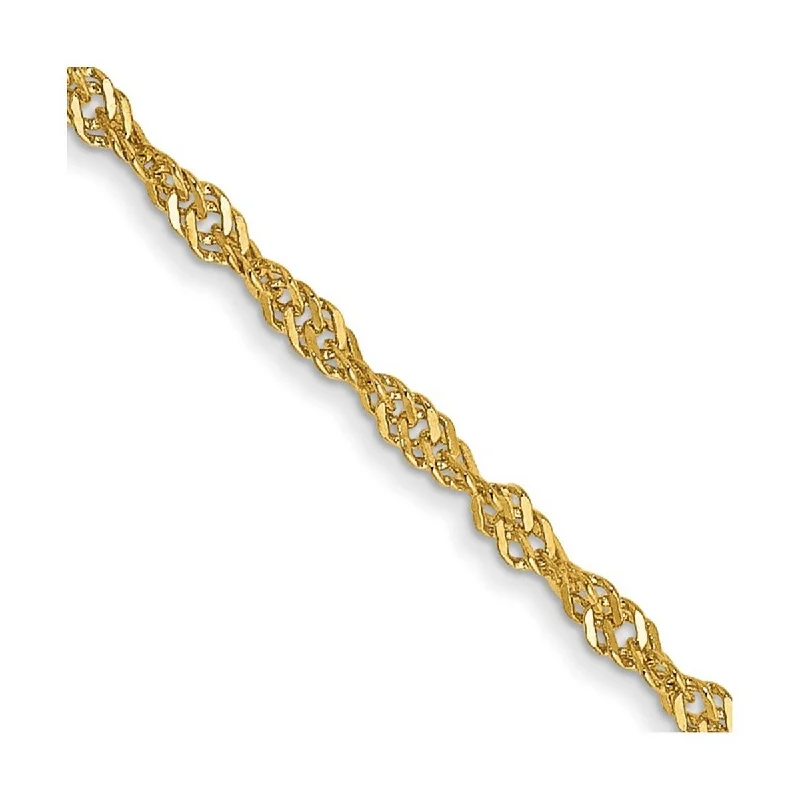 Twig weave bangles-Curata 14k Yellow Gold Solid Polished 1.6mm Singapore Chain Bracelet - 7 Inch - Spring Ring -