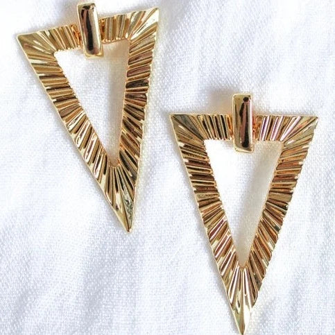 Tiered drop earrings-Kinsey Designs | Colin Gold Tone Triangular Earrings