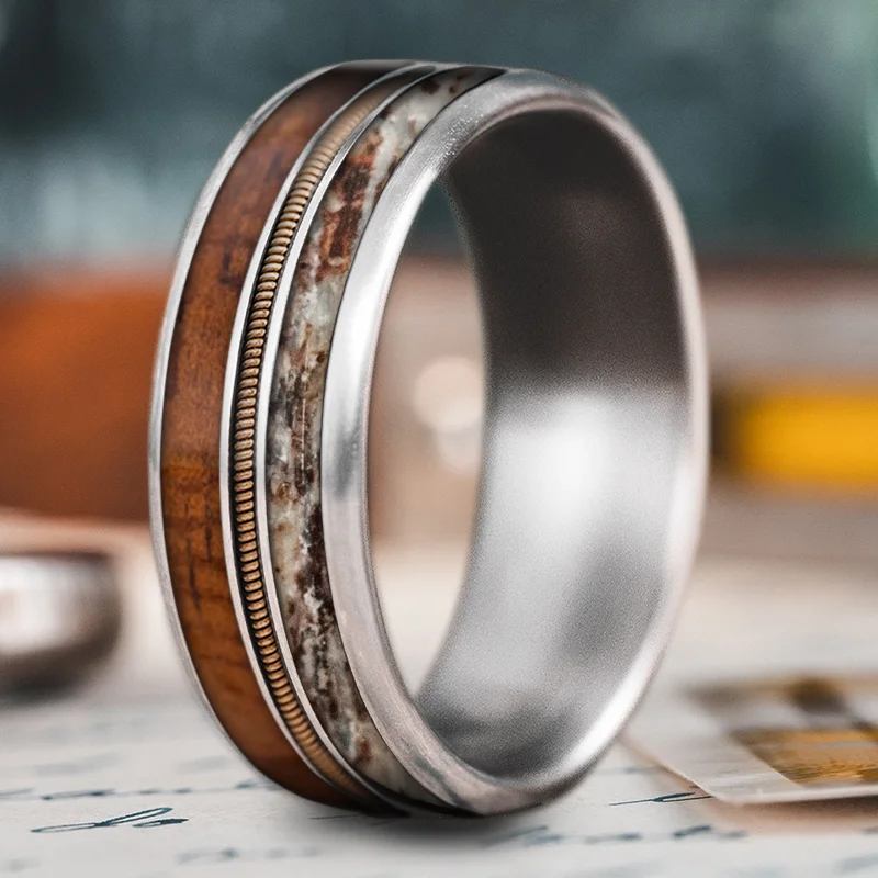 Subtle accent rings-Custom Design - 3-Inlay Metal Center Ring PAzIwhYkznbHGzZcigKhfXFP