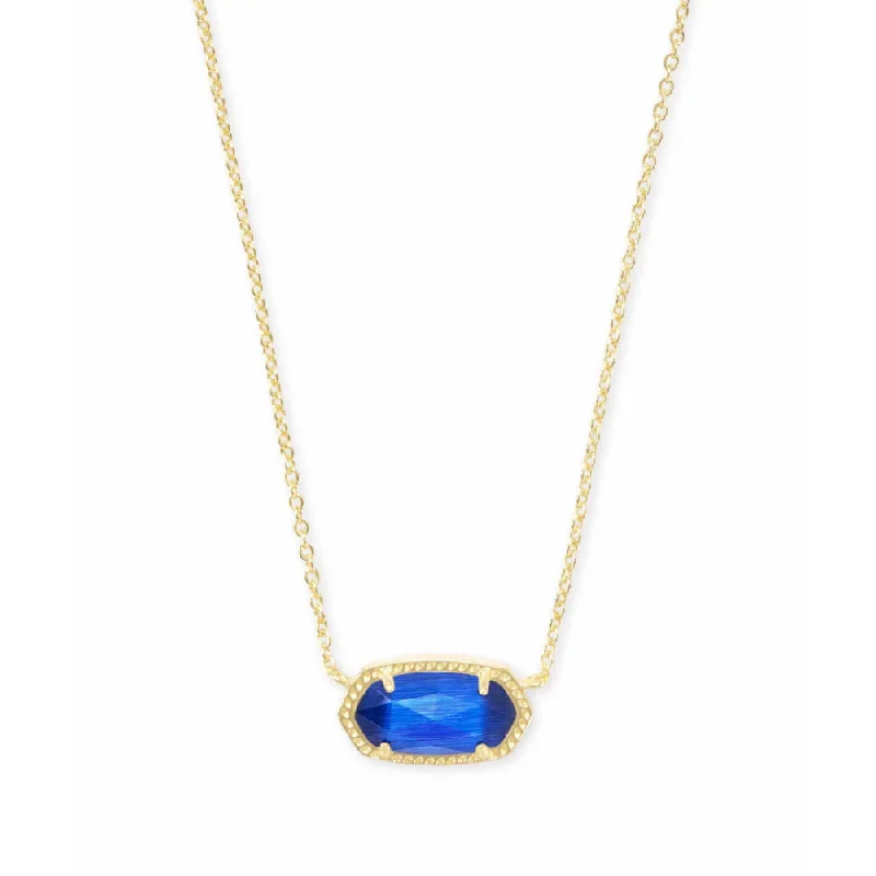 Thin bead necklaces-Kendra Scott Elisa Pendant Necklace in Cobalt Cats Eye