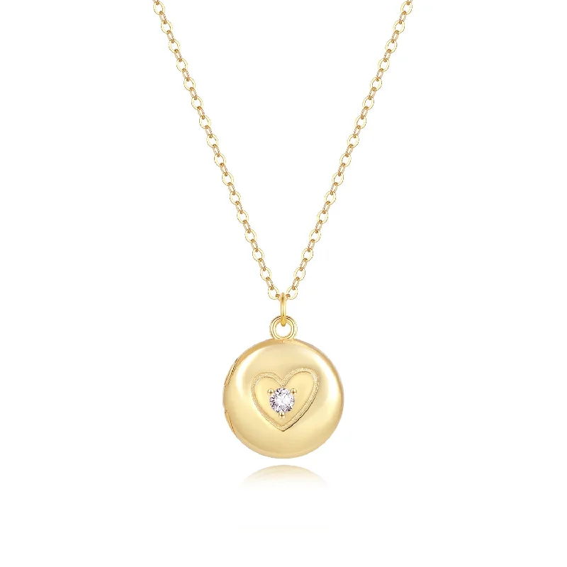 Chunky gem necklaces-Isabella Circle Locket Necklace