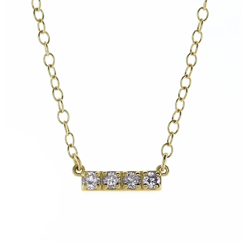 Sapphire gem necklaces-enewton couture 14kt Gold and Diamond Significance Bar Necklace - Four Diamonds