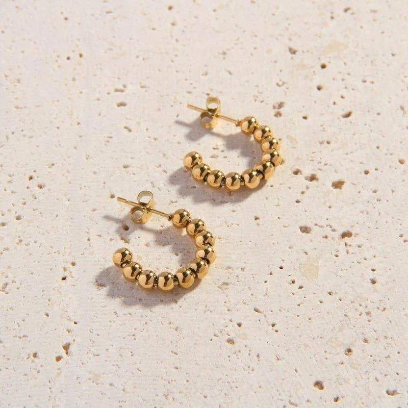 Rough texture earrings-Gabi Mini Hoops