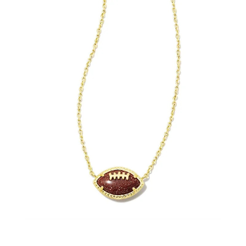 Carved initial necklaces-Kendra Scott Football Pendant Necklace Orange Goldstone