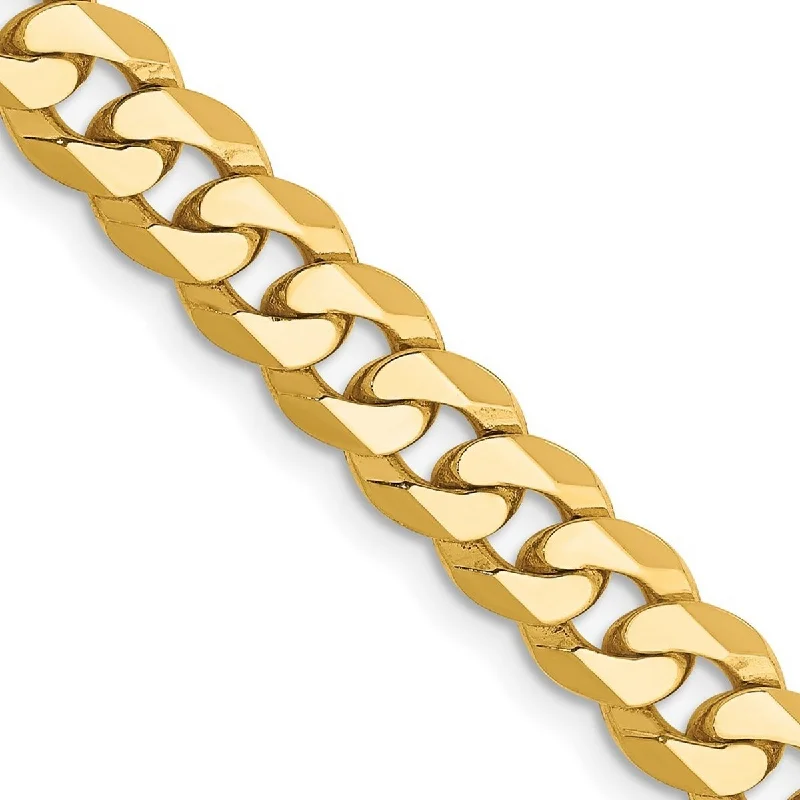 Bead trim bangles-Curata 14k Yellow Gold Solid Polished 6.1mm Beveled Curb Chain Bracelet Lobster Claw