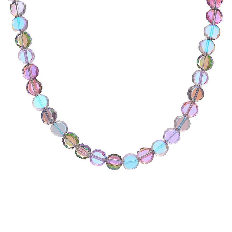 Layered link necklaces-Fantasia Crystal Magnetic Closure 18" Necklace (Sterling Silvertone)