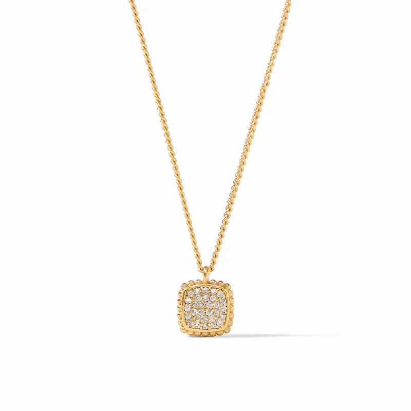 Twist clasp necklaces-Julie Vos Noel Pave Solitaire Necklace