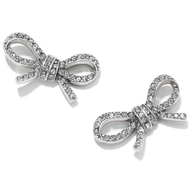 Woven thread earrings-Brighton | Illumina Bow Post Earrings in Silver