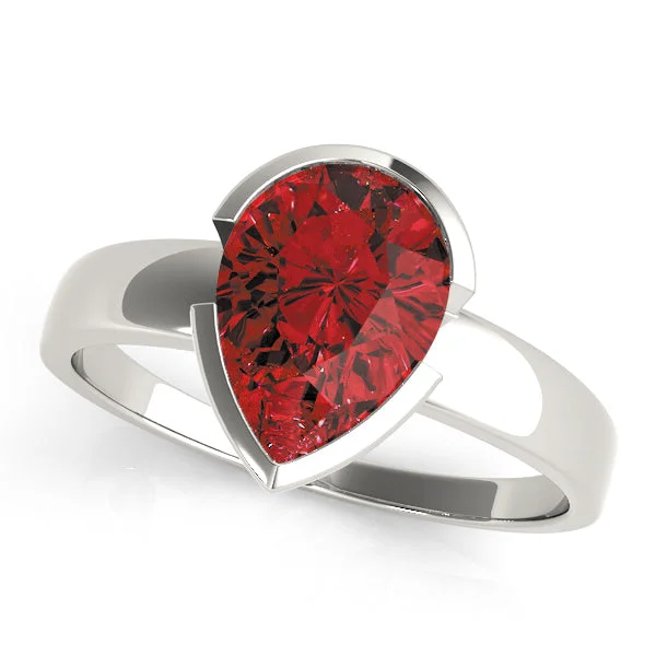 Swirl shape rings-14K Ruby Pear Shape Ring