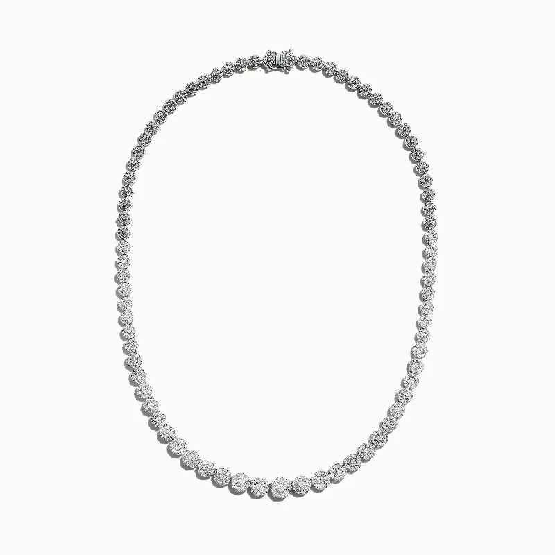 Art deco necklaces-Bouquet 14K White Gold Diamond Necklace, 4.86 TCW