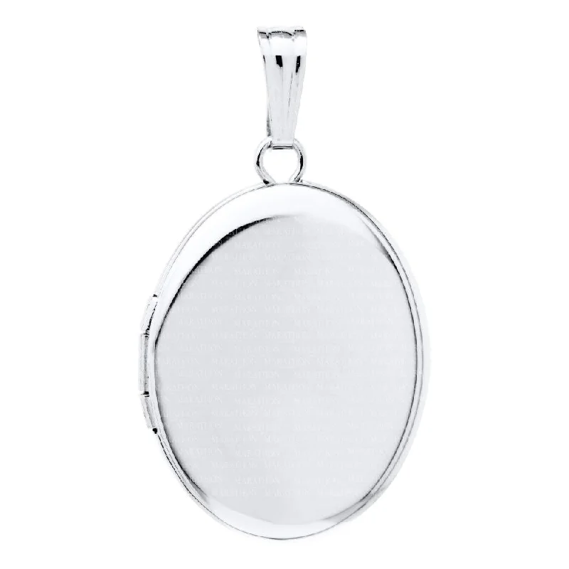 Oval drop necklaces-Sterling Silver Plain Oval Locket Necklace